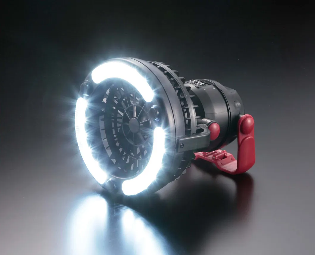 Private Model Outdoor Portable Remote Control Suspended Fan with Light 30W Music Camping Fan Light