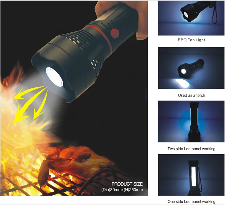 Flashlight Portable Camping Torch with High Lumens for BBQ