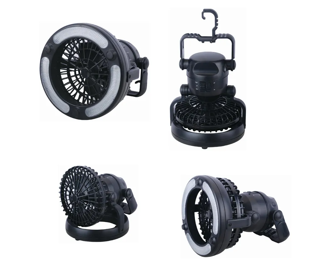 Private Model Outdoor Portable Remote Control Suspended Fan with Light 30W Music Camping Fan Light